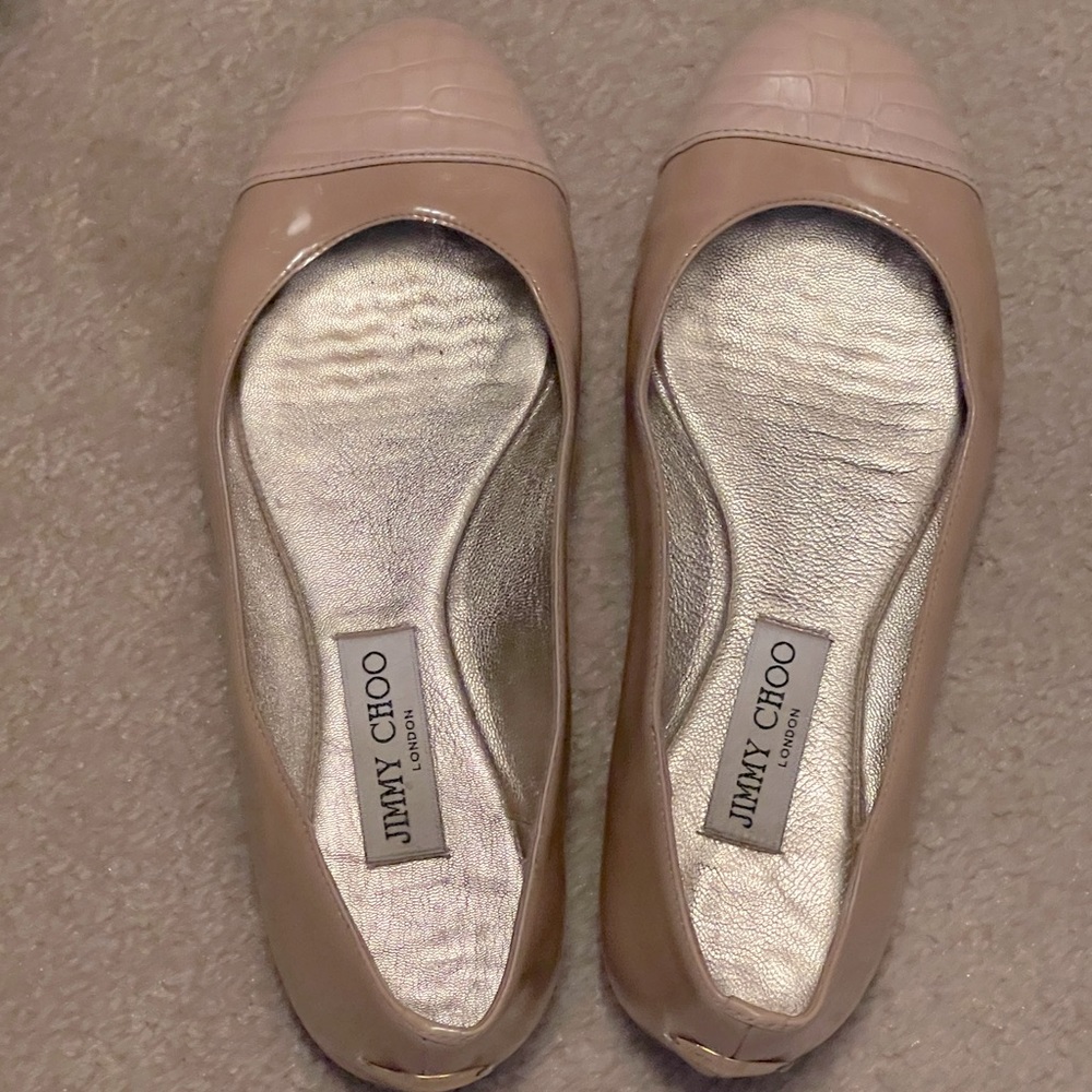 Jimmy Choo Ballet Flat-Nude Patent leather